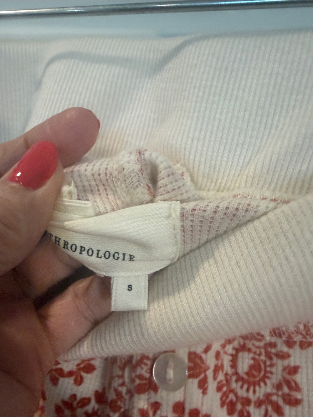 By Anthropologie Long-Sleeve Waffle Knit Pyjama set small - Picture 8 of 9